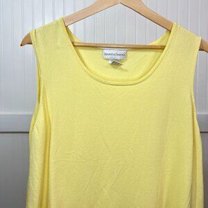 Drapers & Damons Yellow Sleeveless Tank Top Blouse Knit Scoop Neck Women 1X